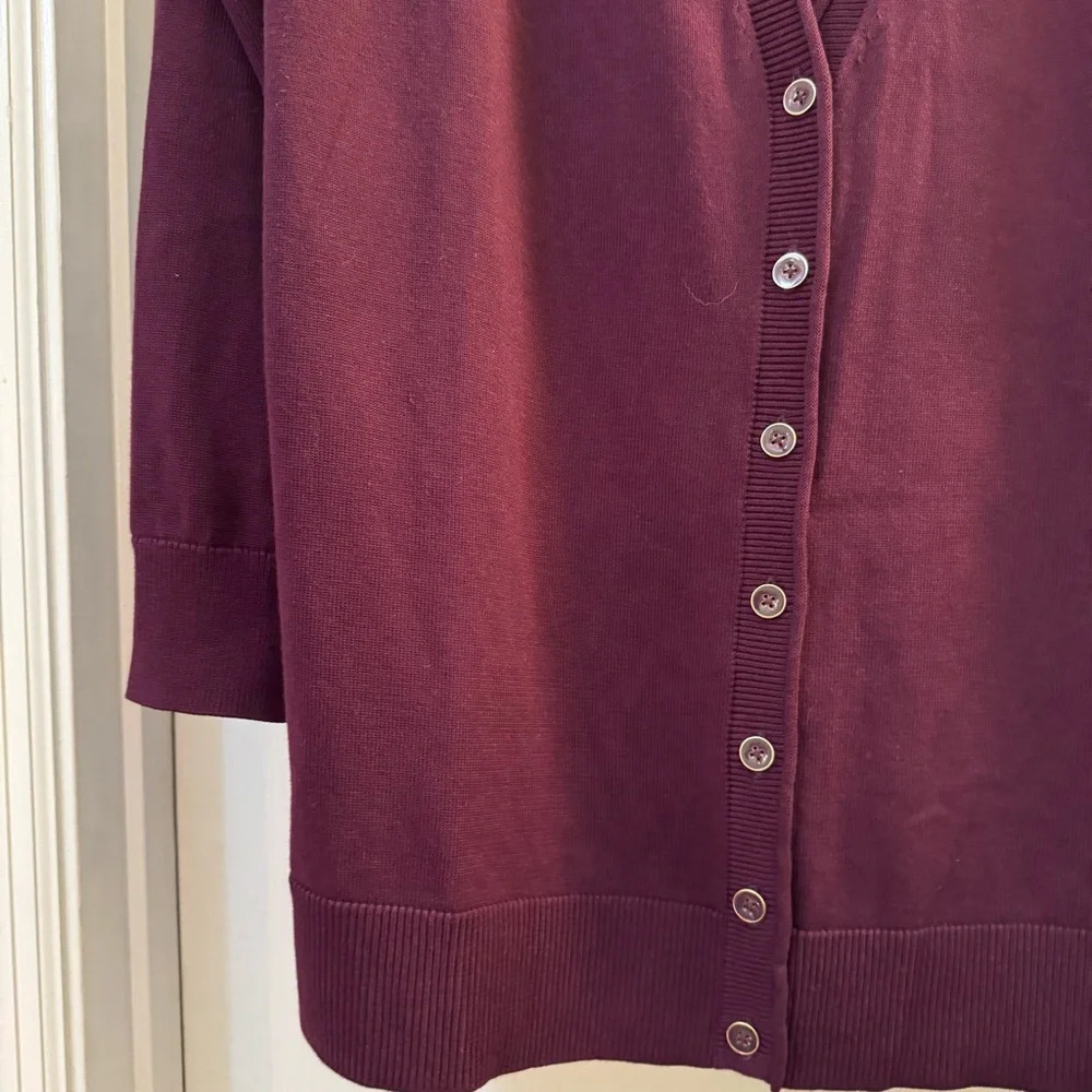 Talbots Plus Purple Long Sleeve Cardigan - Picture 3 of 8